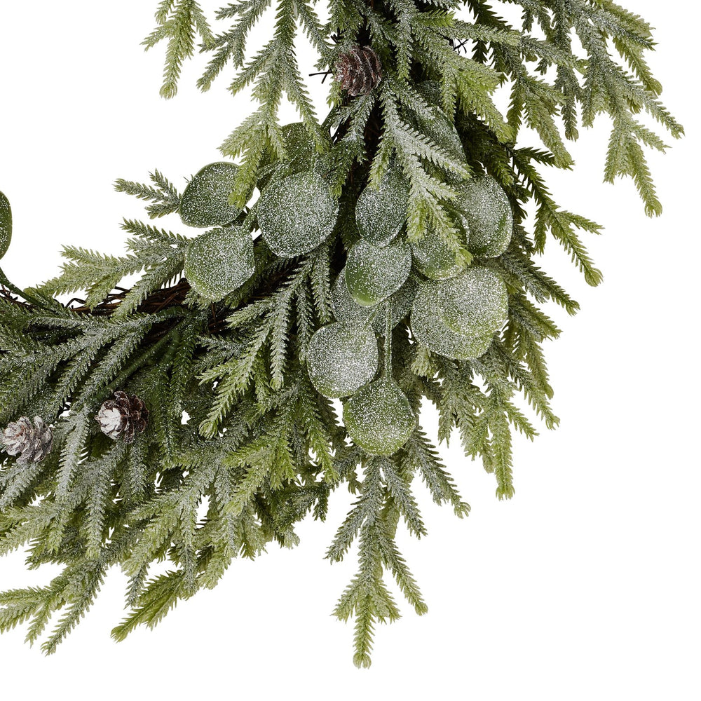 Frosted Pine And Eucalyptus Wreath - Canwell Interiors Limited - Hills