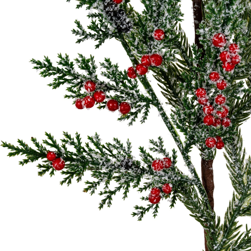 Frosted Pine Branch Spray With Winter Berries - Canwell Interiors Limited - Hills