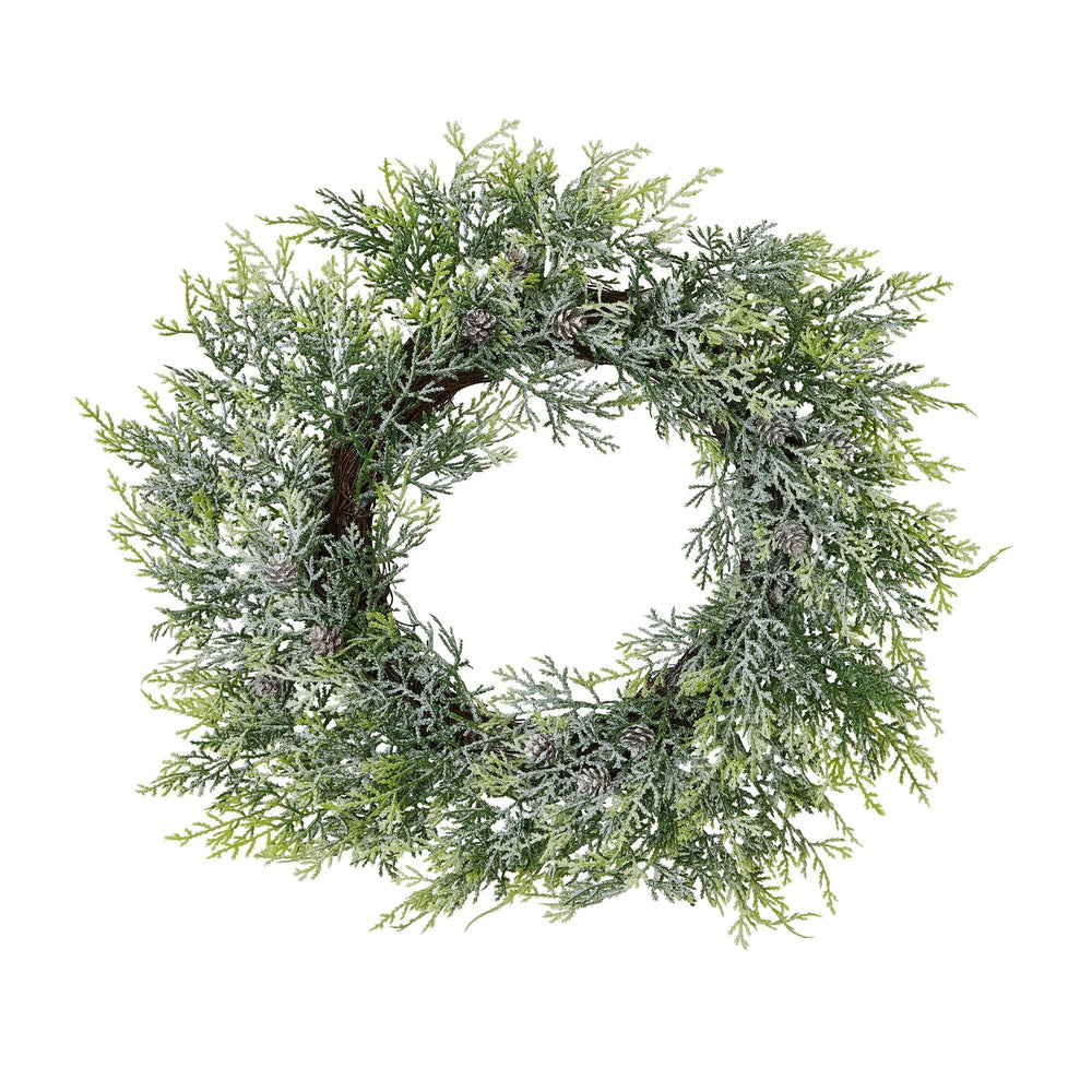 Frosted Pine Wreath With Pinecones - Canwell Interiors Limited - Hills