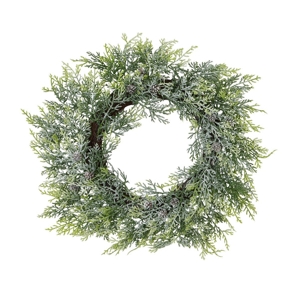 Frosted Pine Wreath With Pinecones - Canwell Interiors Limited - Hills
