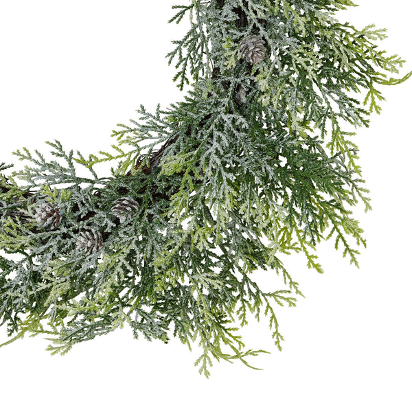 Frosted Pine Wreath With Pinecones - Canwell Interiors Limited - Hills