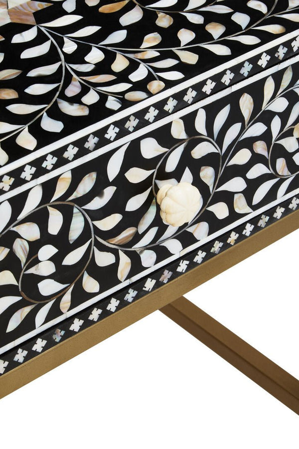 Fusion 1 Drawer Side Table with Bone Inlay - Canwell Interiors Limited - Xshowhome