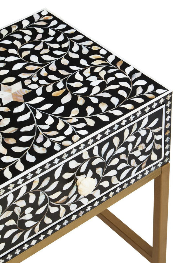 Fusion 1 Drawer Side Table with Bone Inlay - Canwell Interiors Limited - Xshowhome