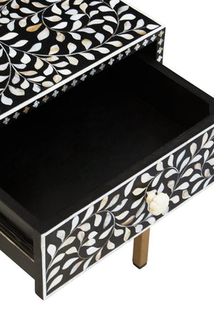 Fusion 1 Drawer Side Table with Bone Inlay - Canwell Interiors Limited - Xshowhome