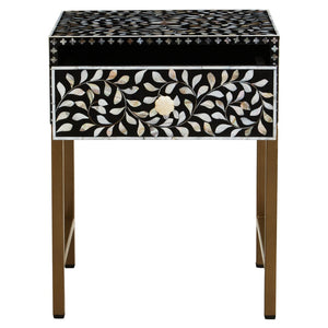 Fusion 1 Drawer Side Table with Bone Inlay - Canwell Interiors Limited - Xshowhome