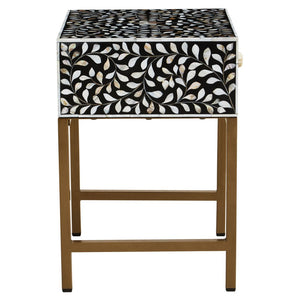 Fusion 1 Drawer Side Table with Bone Inlay - Canwell Interiors Limited - Xshowhome