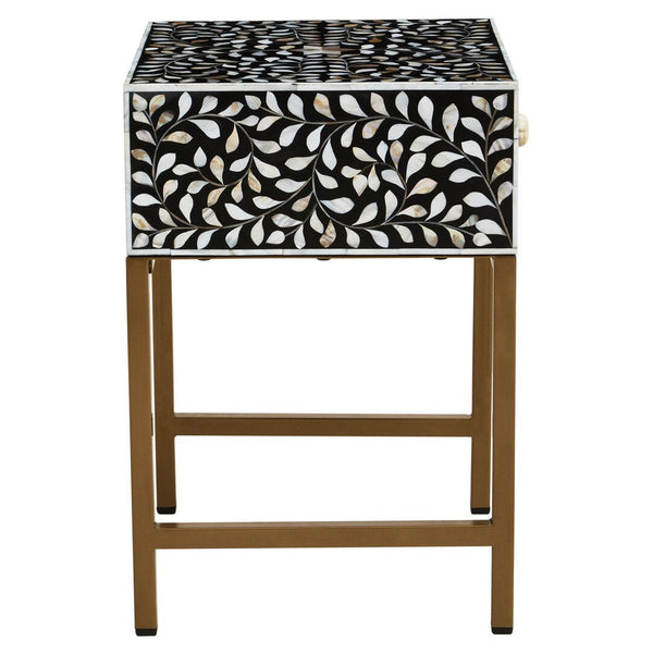 Fusion 1 Drawer Side Table with Bone Inlay - Canwell Interiors Limited - Xshowhome