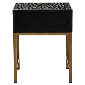Fusion 1 Drawer Side Table with Bone Inlay - Canwell Interiors Limited - Xshowhome