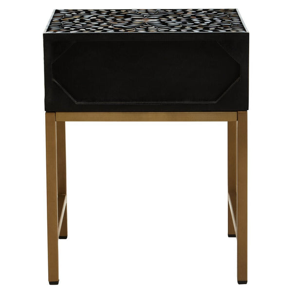Fusion 1 Drawer Side Table with Bone Inlay - Canwell Interiors Limited - Xshowhome
