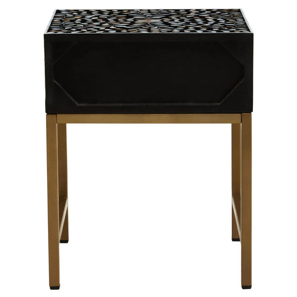 Fusion 1 Drawer Side Table with Bone Inlay - XShowhome Limited - Xshowhome