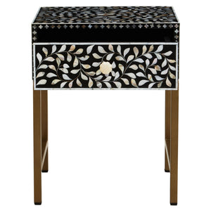 Fusion 1 Drawer Side Table with Bone Inlay - XShowhome Limited - Xshowhome