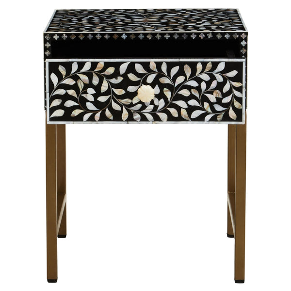 Fusion 1 Drawer Side Table with Bone Inlay - XShowhome Limited - Xshowhome