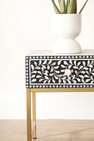 Fusion 1 Drawer Side Table with Bone Inlay - XShowhome Limited - Xshowhome