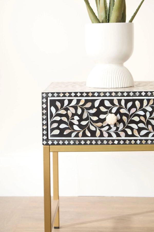 Fusion 1 Drawer Side Table with Bone Inlay - XShowhome Limited - Xshowhome