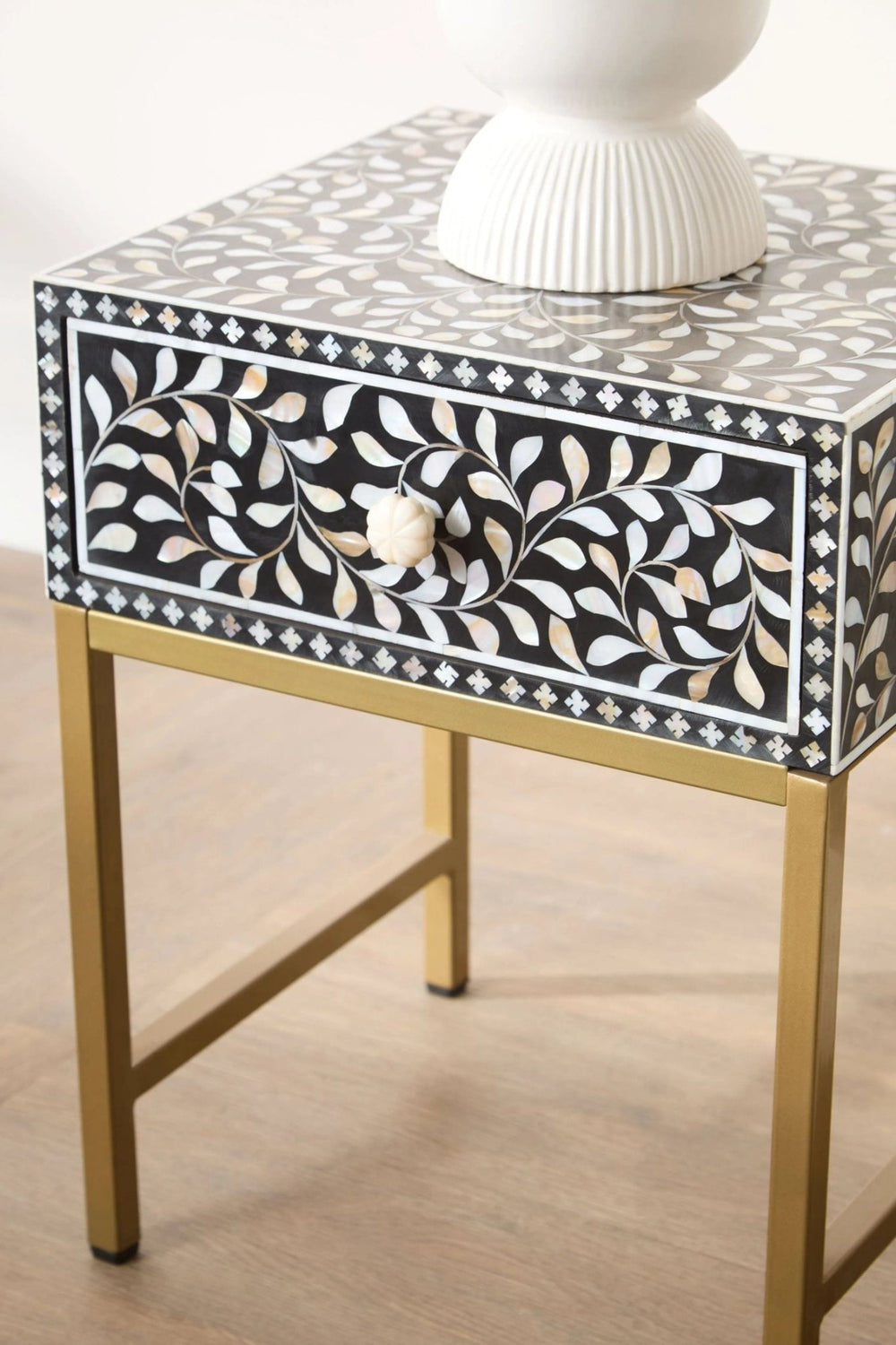 Fusion 1 Drawer Side Table with Bone Inlay - XShowhome Limited - Xshowhome