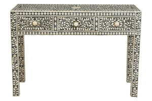 Fusion Bone Inlay Desk with 3 Drawers - Canwell Interiors Limited - Xshowhome