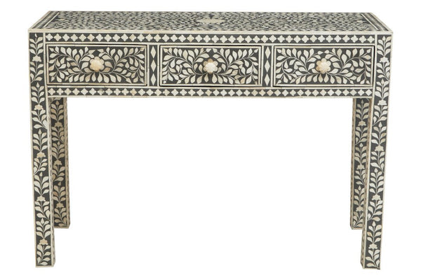 Fusion Bone Inlay Desk with 3 Drawers - Canwell Interiors Limited - Xshowhome