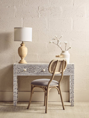 Fusion Bone Inlay Desk with 3 Drawers - Canwell Interiors Limited - Xshowhome