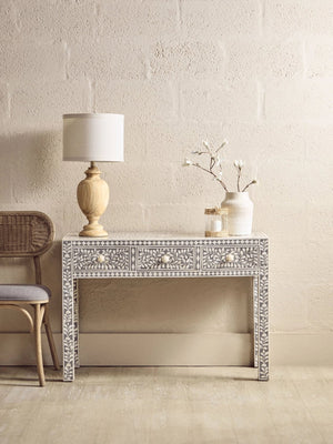 Fusion Bone Inlay Desk with 3 Drawers - XShowhome Limited - Xshowhome