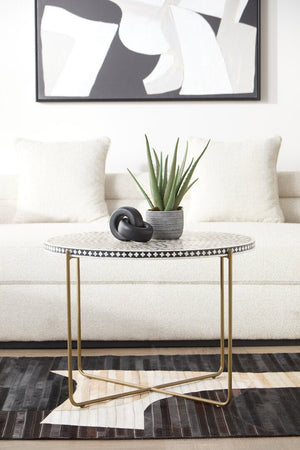 Fusion Bone Inlay Round Coffee Table - Canwell Interiors Limited - Xshowhome