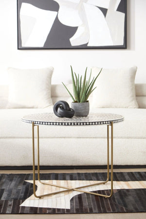 Fusion Bone Inlay Round Coffee Table - XShowhome Limited - Xshowhome