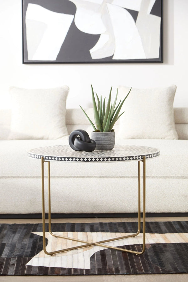 Fusion Bone Inlay Round Coffee Table - XShowhome Limited - Xshowhome