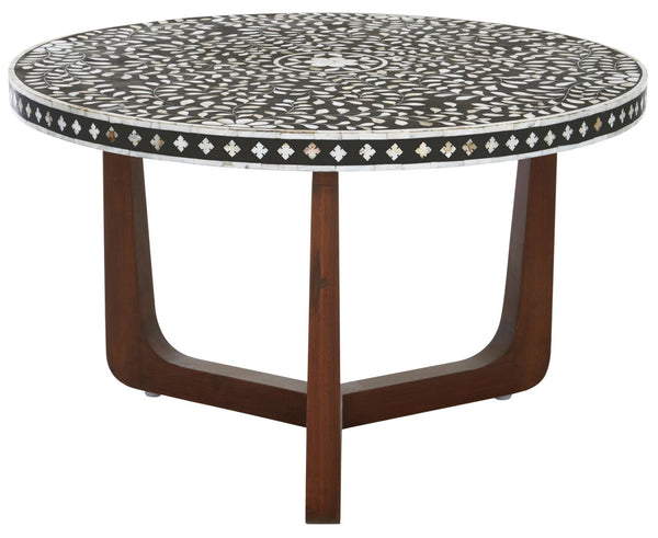 Fusion Mother of Pearl Design Round Coffee Table - XShowhome Limited - Xshowhome