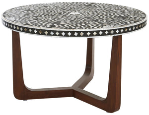Fusion Mother of Pearl Design Round Coffee Table - XShowhome Limited - Xshowhome
