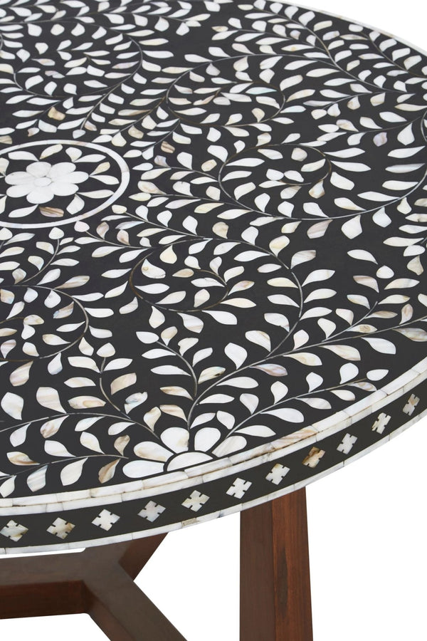 Fusion Mother of Pearl Design Round Coffee Table - XShowhome Limited - Xshowhome