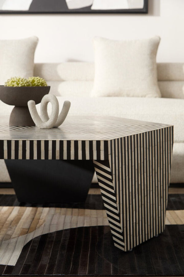 Fusion Striped Bone Inlay Coffee Table - Canwell Interiors Limited - Xshowhome