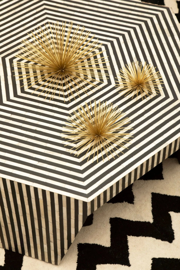 Fusion Striped Bone Inlay Coffee Table - XShowhome Limited - Xshowhome