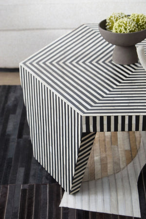Fusion Striped Bone Inlay Coffee Table - XShowhome Limited - Xshowhome
