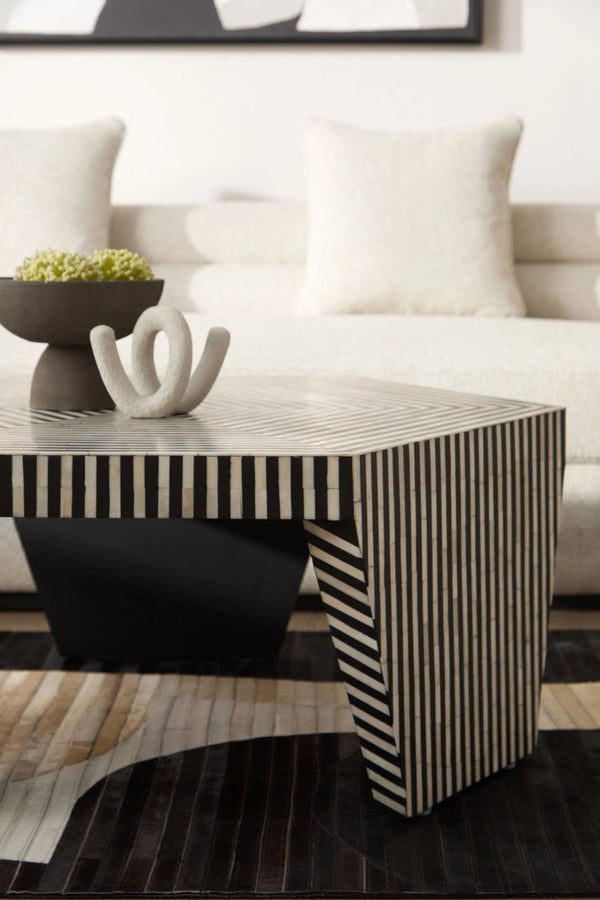 Fusion Striped Bone Inlay Coffee Table - XShowhome Limited - Xshowhome