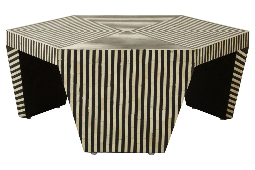 Fusion Striped Bone Inlay Coffee Table - XShowhome Limited - Xshowhome