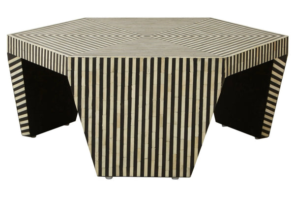 Fusion Striped Bone Inlay Coffee Table - XShowhome Limited - Xshowhome