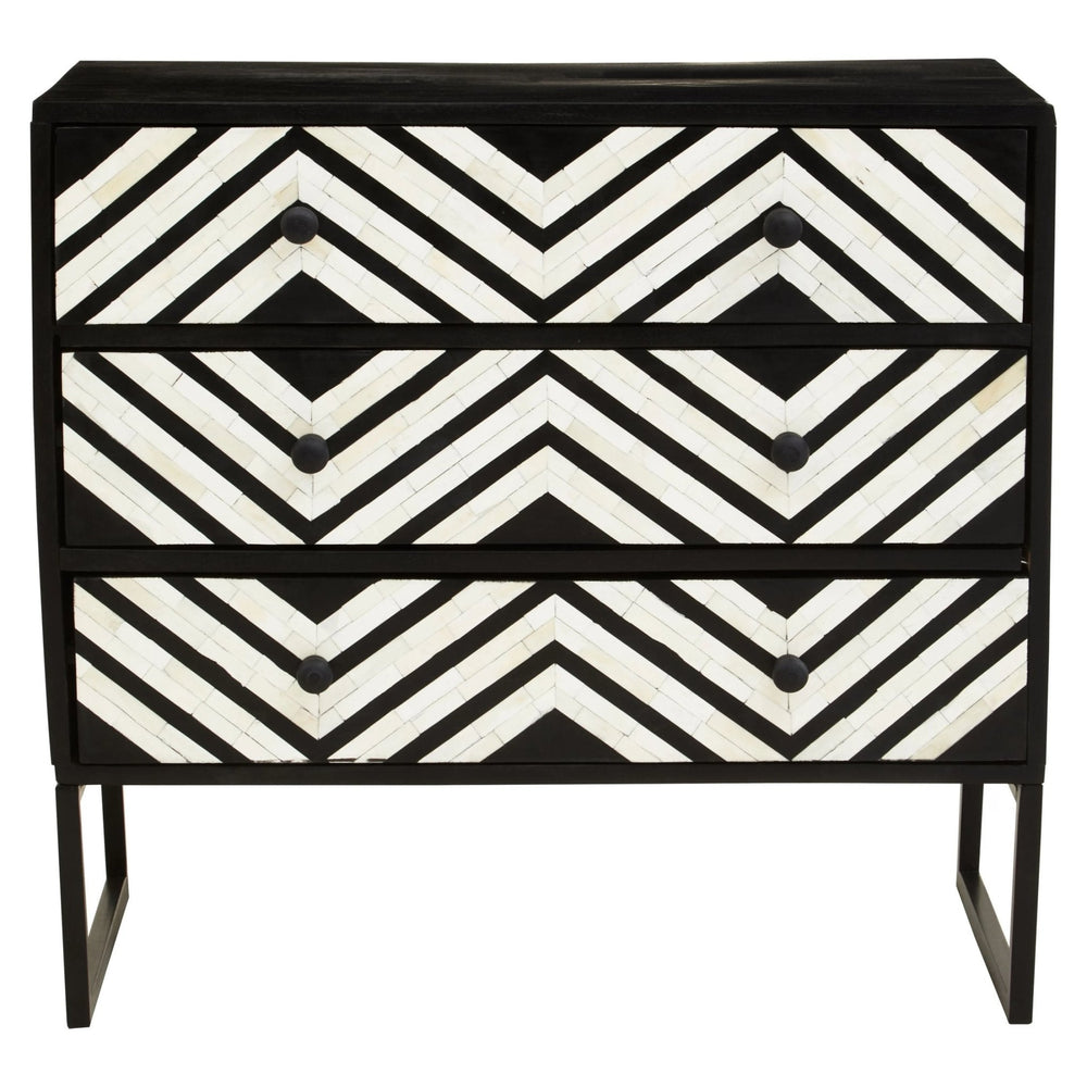 Fusion Three Drawer Chest with Bone Inlay - XShowhome Limited - Xshowhome