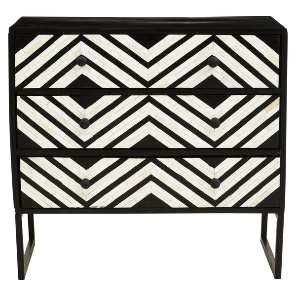 Fusion Three Drawer Chest with Bone Inlay - XShowhome Limited - Xshowhome