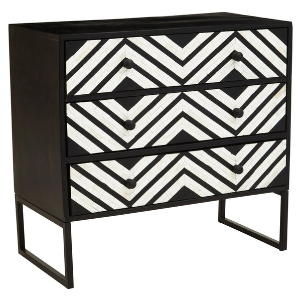 Fusion Three Drawer Chest with Bone Inlay - XShowhome Limited - Xshowhome