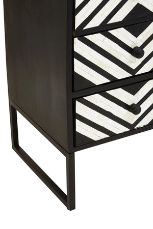 Fusion Three Drawer Chest with Bone Inlay - XShowhome Limited - Xshowhome