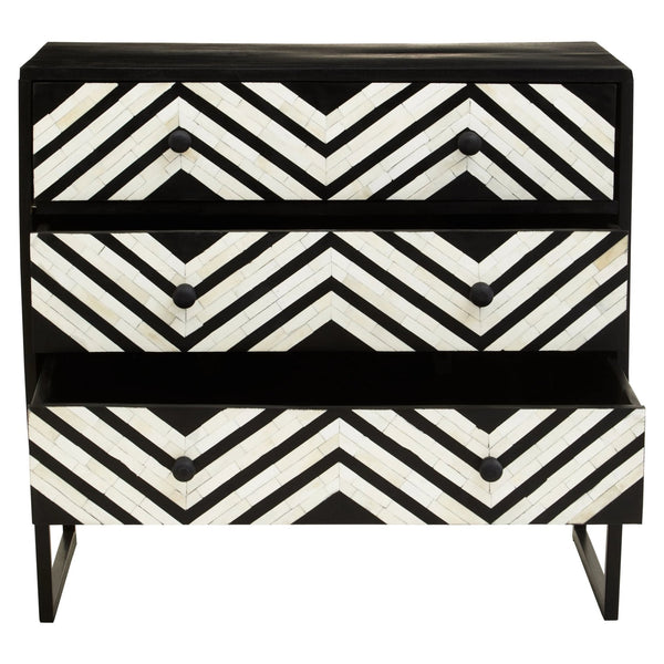 Fusion Three Drawer Chest with Bone Inlay - XShowhome Limited - Xshowhome