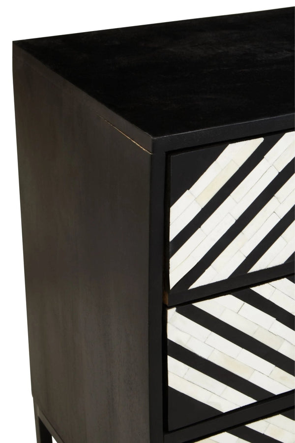 Fusion Three Drawer Chest with Bone Inlay - XShowhome Limited - Xshowhome