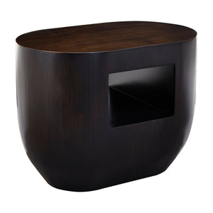 Gabelle Oval Ebony Bamboo Side Table - XShowhome Limited - Xshowhome