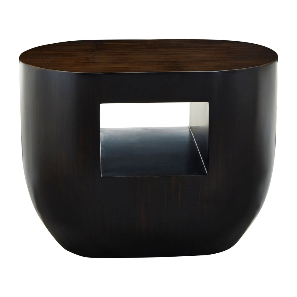 Gabelle Oval Ebony Bamboo Side Table - XShowhome Limited - Xshowhome