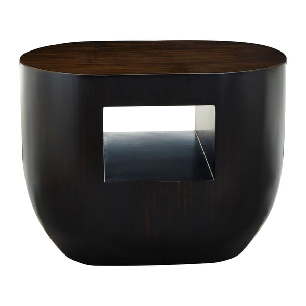 Gabelle Oval Ebony Bamboo Side Table - XShowhome Limited - Xshowhome