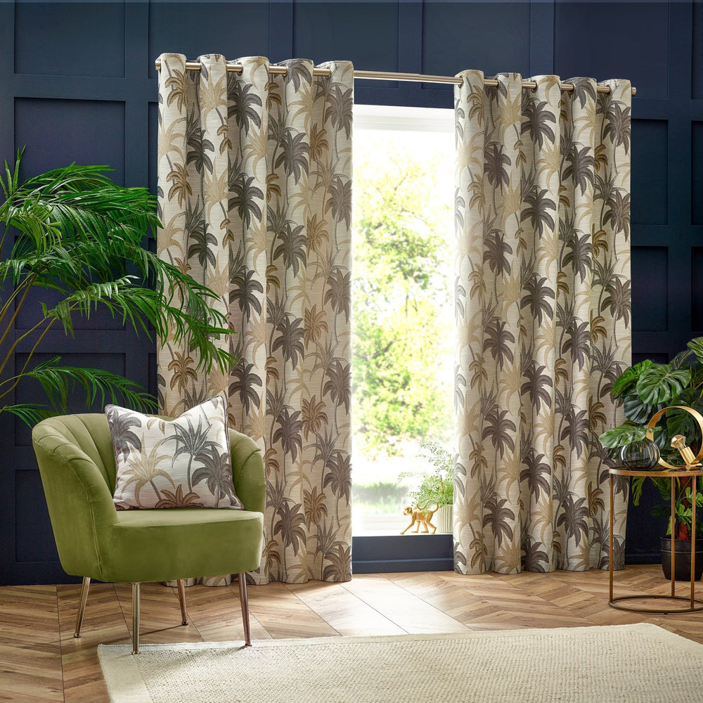 Galapagos 117x137 Eyelet Curtains Natural - Canwell Interiors Limited - Riva