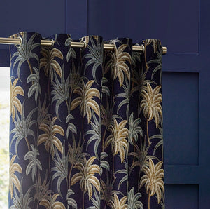 Galapagos 117x182 Eyelet Curtains Navy - Canwell Interiors Limited - Riva