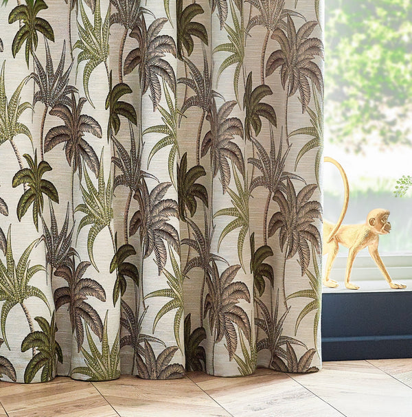 Galapagos 167x137 Eyelet Curtains Green - Canwell Interiors Limited - Riva