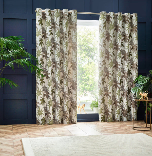 Galapagos 167x137 Eyelet Curtains Green - Canwell Interiors Limited - Riva