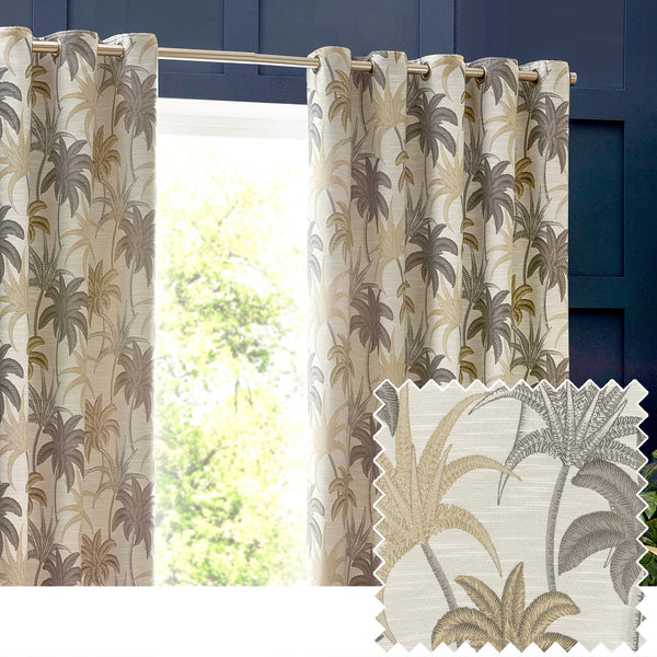 Galapagos 228x182 Eyelet Curtains Natural - Canwell Interiors Limited - Riva