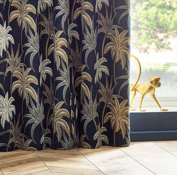 Galapagos 228x182 Eyelet Curtains Navy - Canwell Interiors Limited - Riva